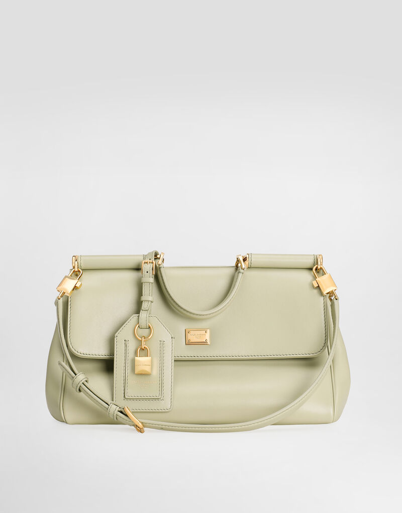 Medium My Sicily Handbag in Plonge Calfskin Green