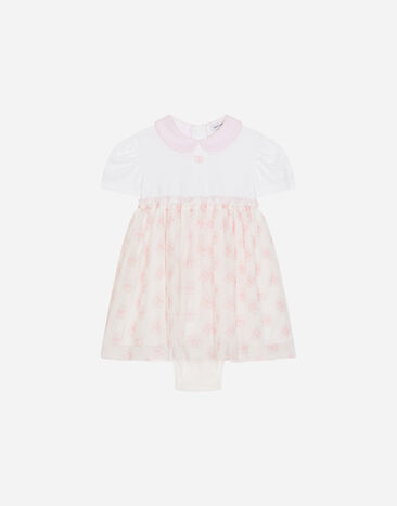 Dolce & Gabbana DG logo-print tulle and jersey dress Multicolor L2JD5PG7G4A