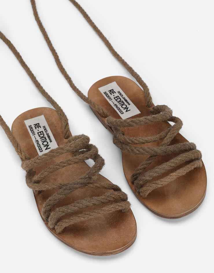 Dolce&Gabbana Cord sandals Beige A80353AO045
