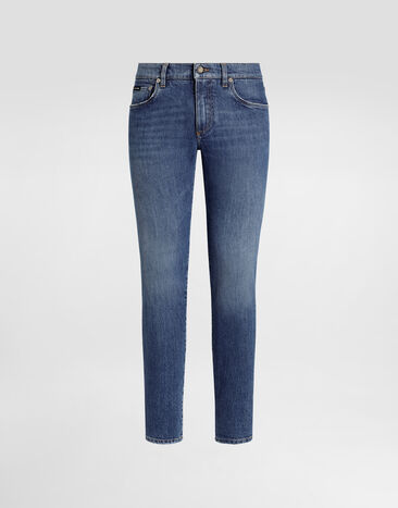 Dolce & Gabbana Vaqueros slim de algodón elástico con parche Multicolor GY07CZG8MF1