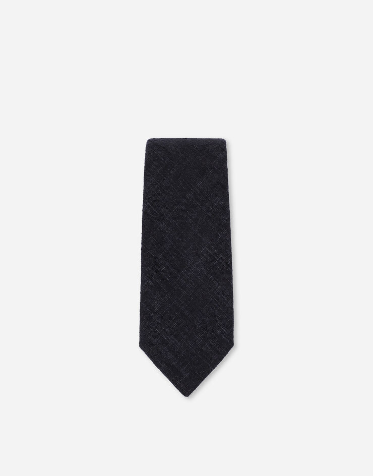 Dolce & Gabbana ربطة عنق قطنية بشعار DG رمادي GT149EHUMHJ
