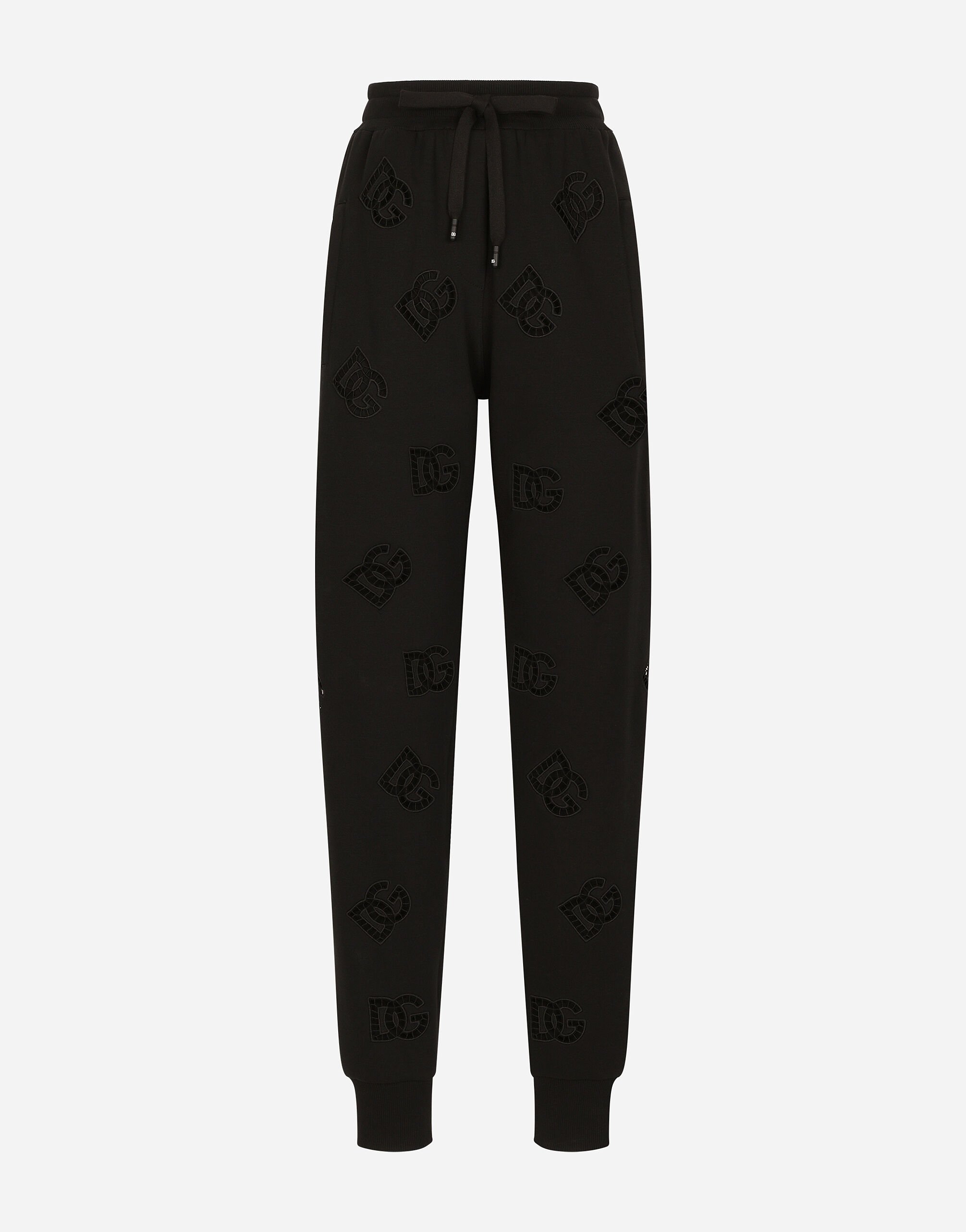 Dolce & Gabbana Jersey jogging pants with cut-out and DG logo Red F772CTHLMU0
