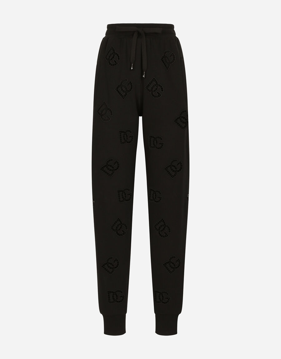 Jersey jogging pants with cut-out and DG logo