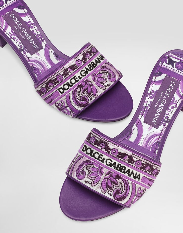 Dolce & Gabbana Slides with thread embroidery Multicolor CR1748AV804