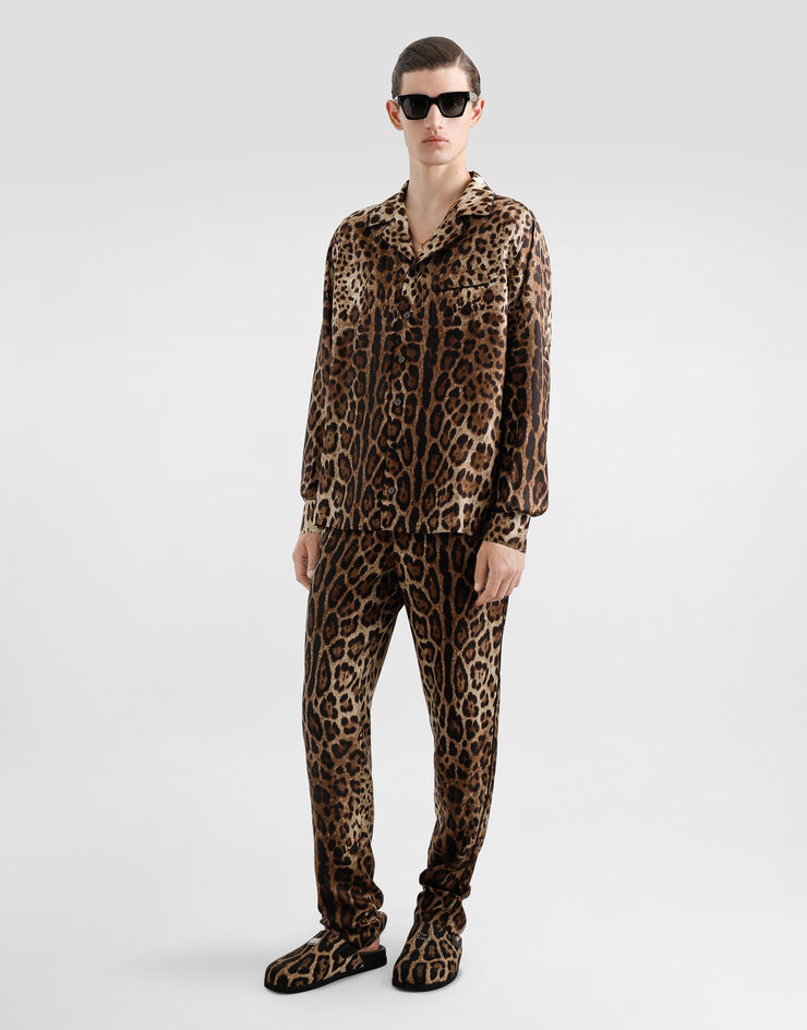 Dolce & Gabbana Pyjamahose aus Seide Drucken GVCRATGI955