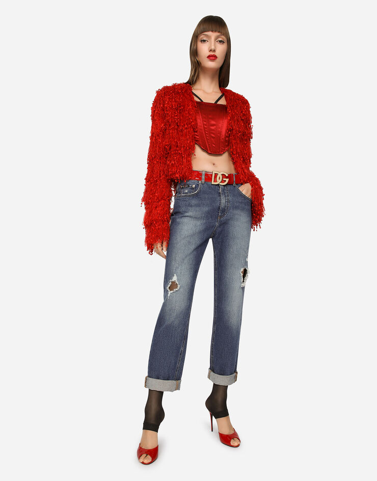 Dolce & Gabbana Boyfriend jeans with rips Multicolor FTAIADG8EZ8