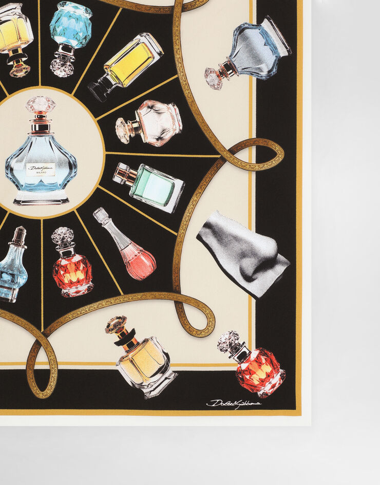 Dolce & Gabbana Seidentuch mit Parfum-Print Drucken GQ348EG0TIB