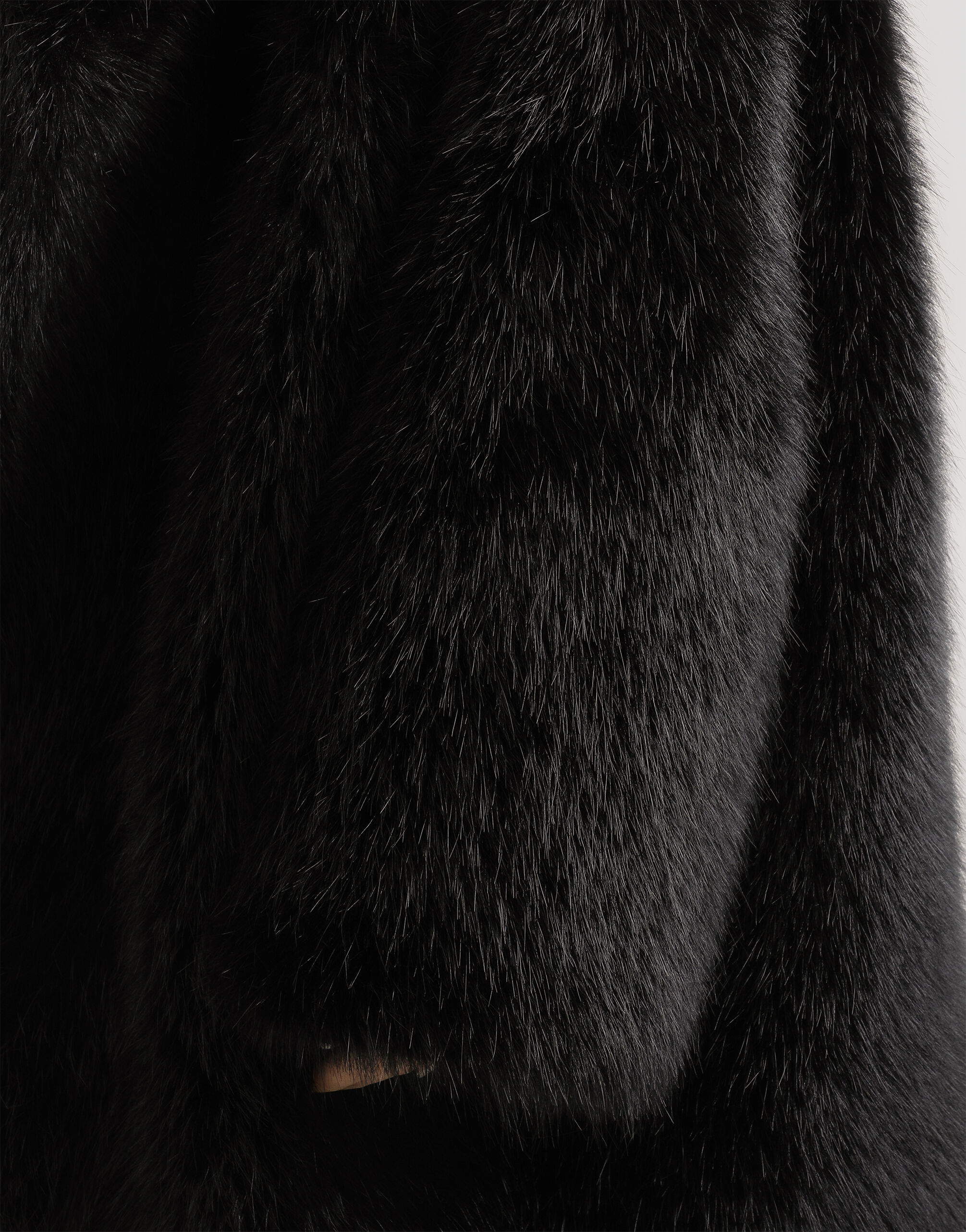 Fur-effect coat in Black for Women | Dolce&Gabbana® US