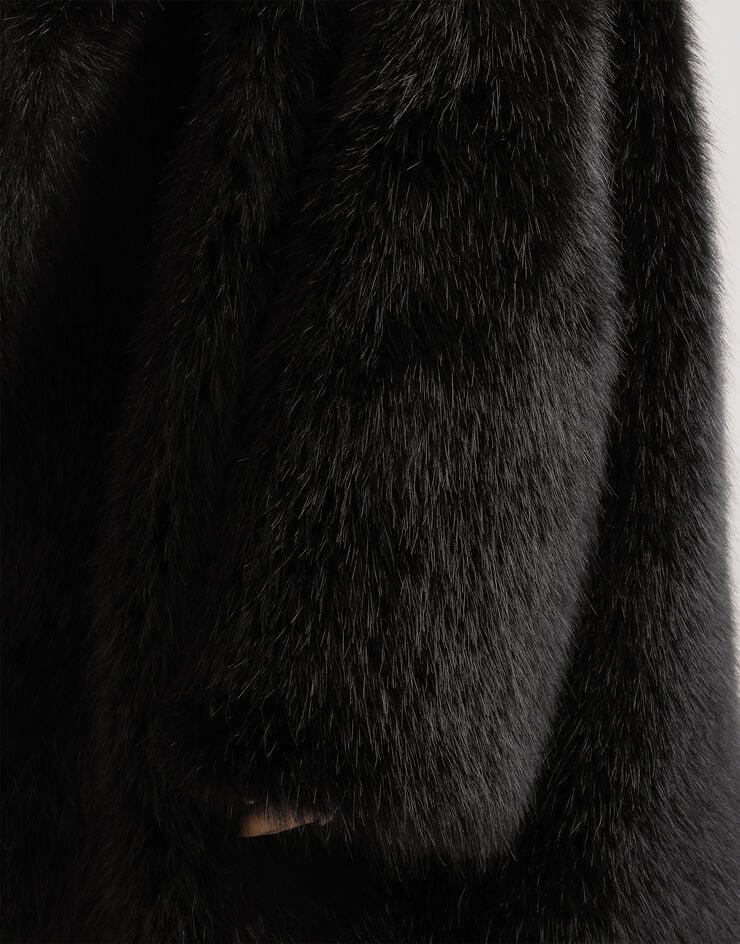 Dolce & Gabbana Fur-effect coat Black F0W0NFFUSZ9