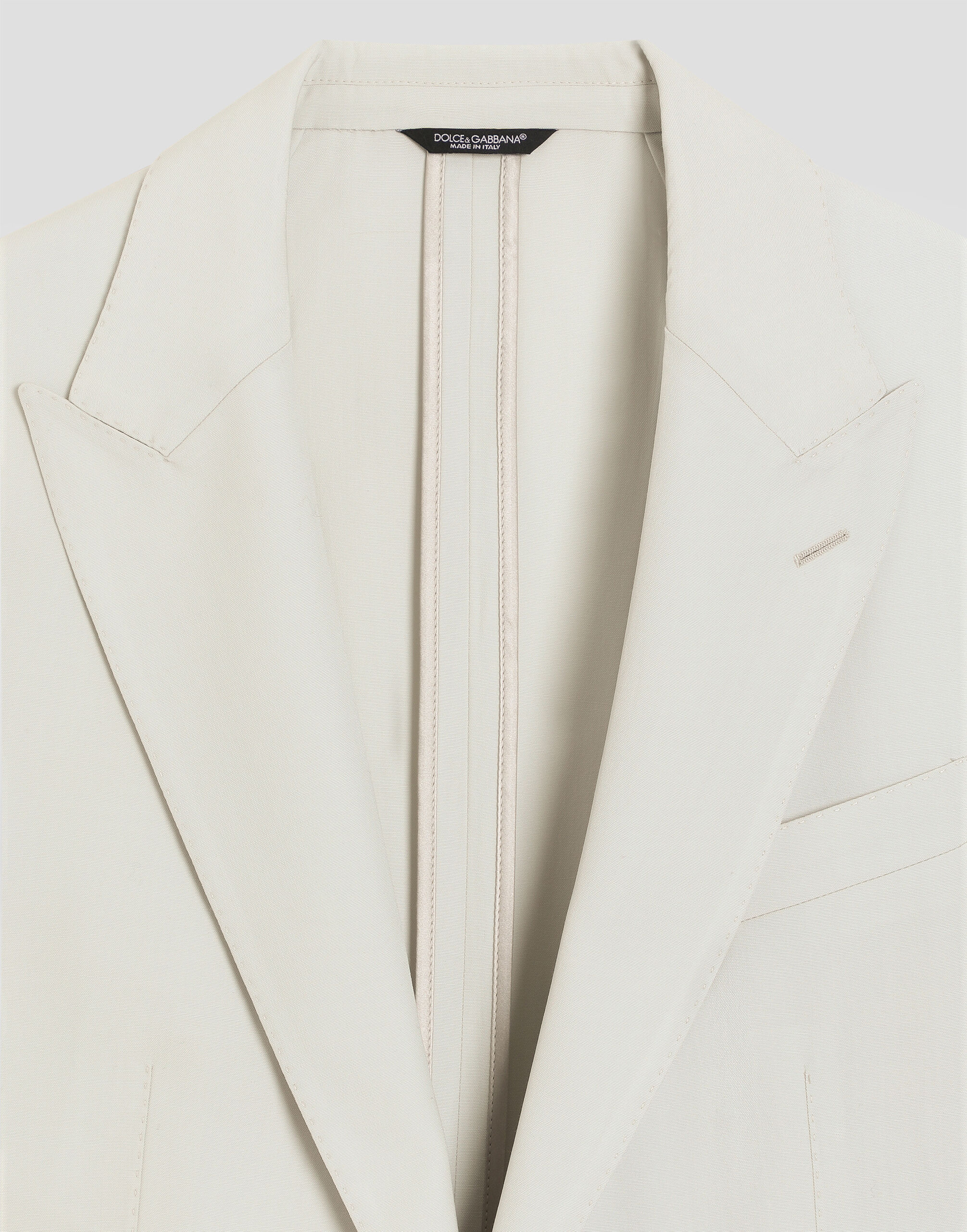 Single-breasted wool poplin jacket