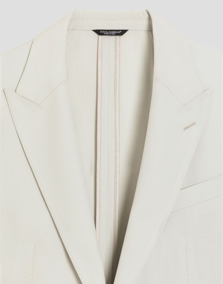 Dolce & Gabbana Single-breasted wool poplin jacket Beige G2NW0THU2BN