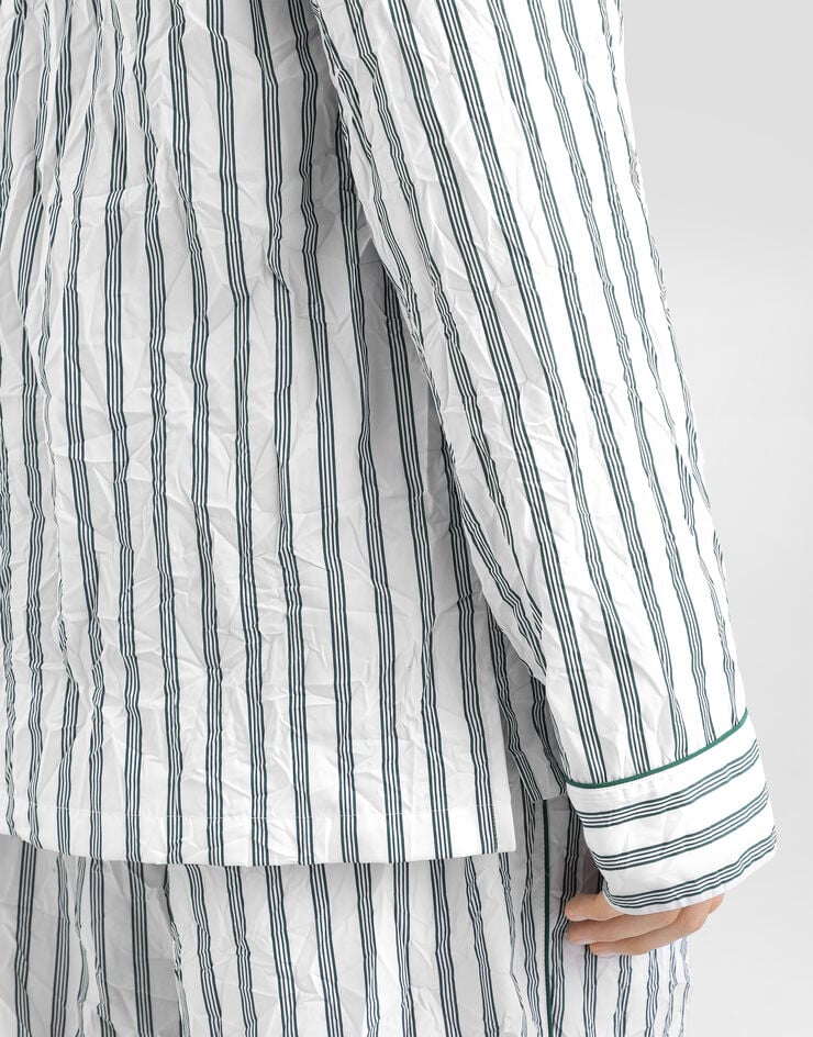 Dolce & Gabbana Crinkled striped poplin vanity robe Multicolor G2WK2TFRMD9