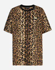Dolce & Gabbana Short-sleeved leopard-print jersey T-shirt Multicolor I7AAJWG7BPT