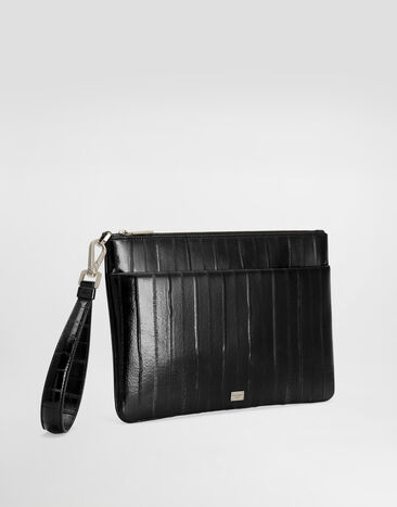 Dolce & Gabbana Eel skin necessaire Black BP3294A8M24
