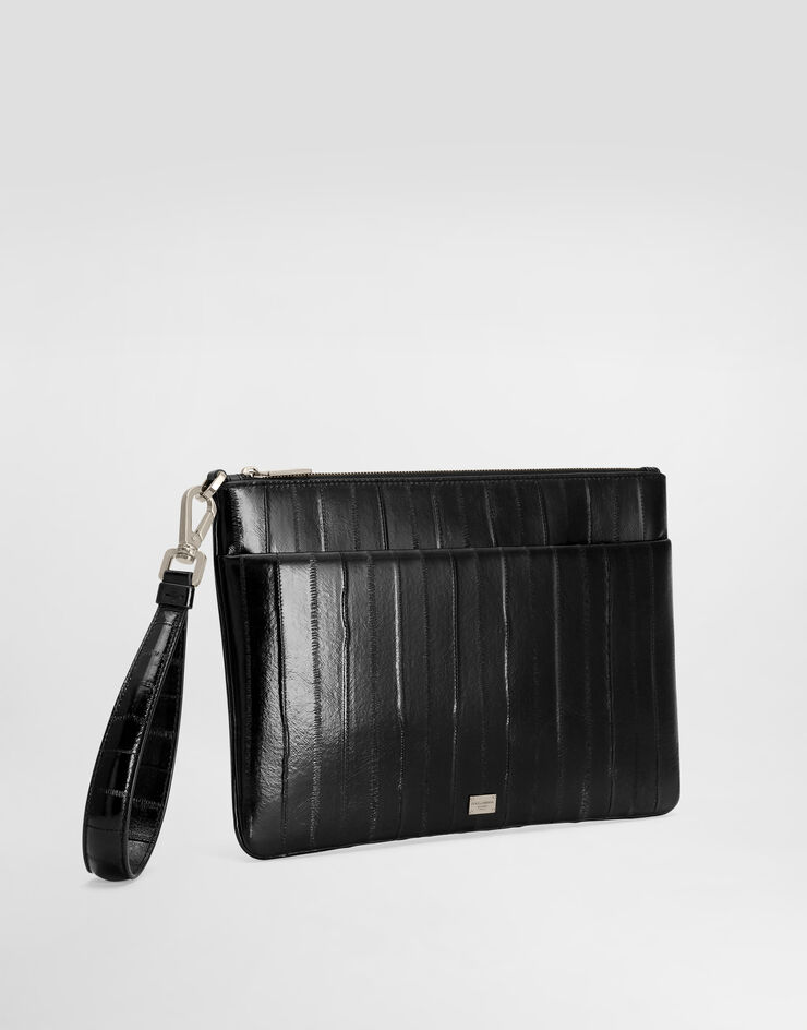 Dolce & Gabbana Eel skin necessaire Black BP3294A8M24