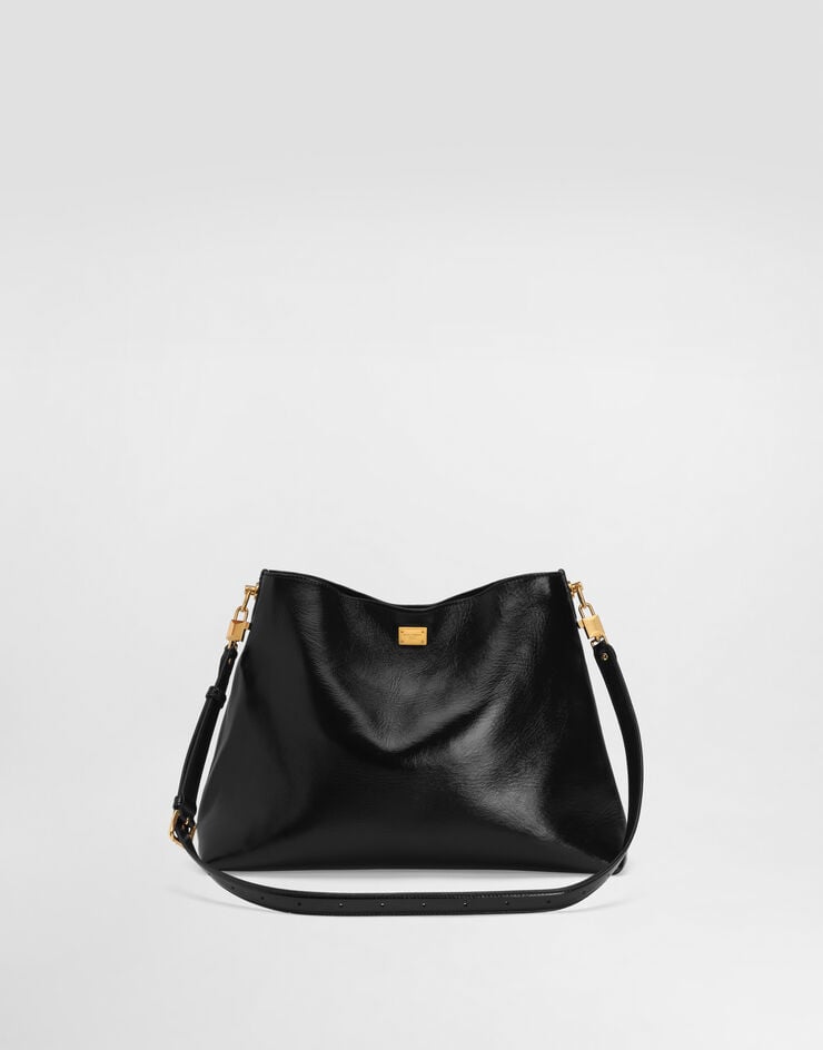 Dolce & Gabbana Large Vittoria calfskin shoulder bag Black BB7942AZ000