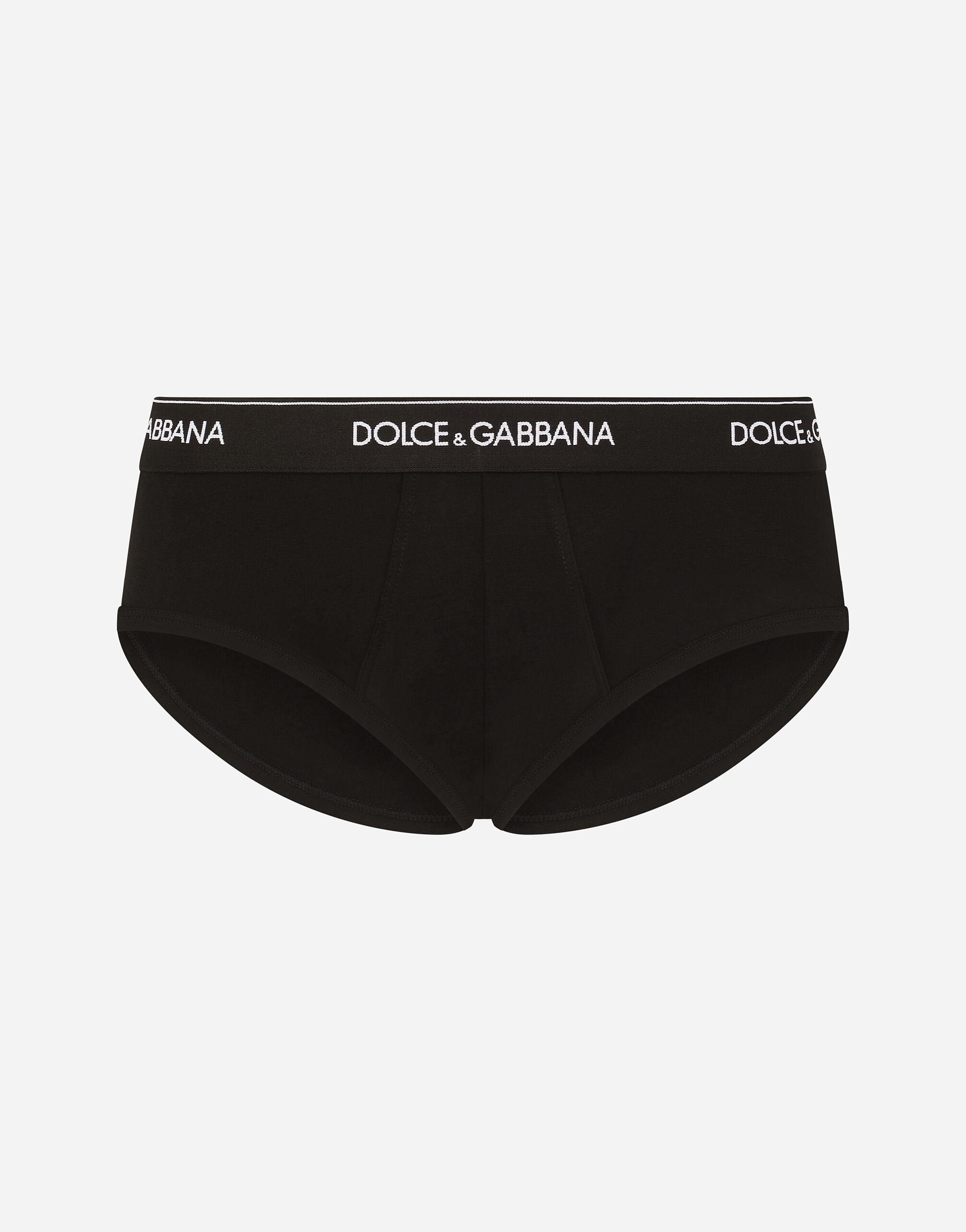 Stretch cotton mid-rise briefs two pack in Black for Men