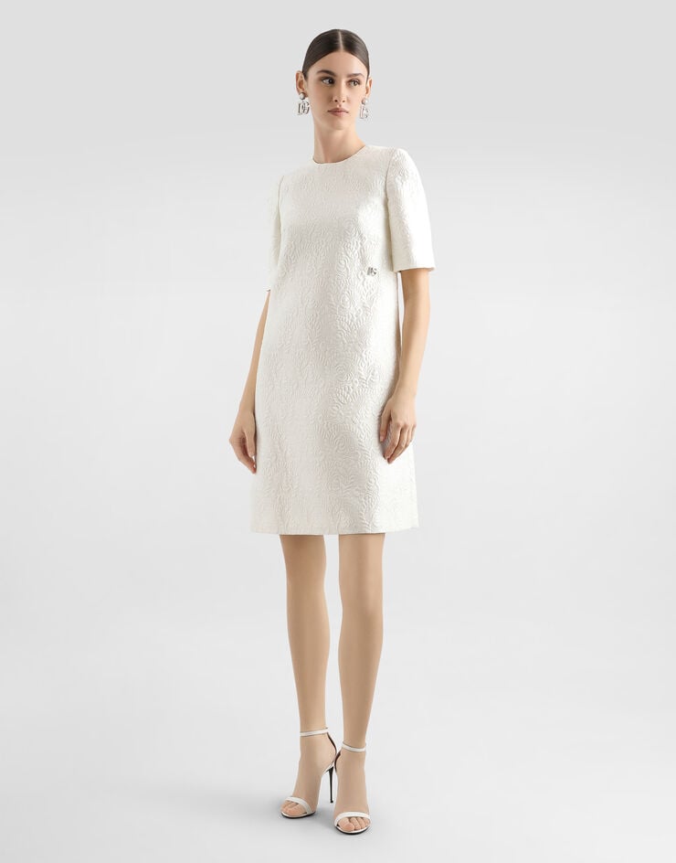 Dolce & Gabbana Floral jacquard midi dress White F6ARYTHJMOK