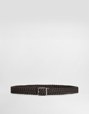 Dolce & Gabbana Woven goatskin belt Brown BC4337AD503