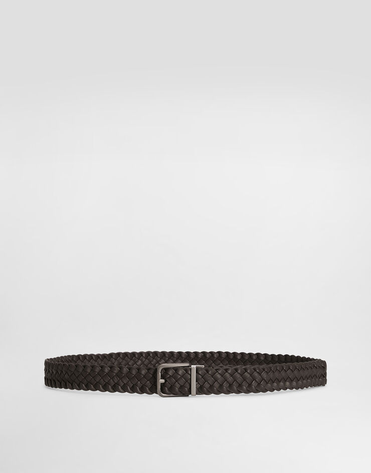 Dolce & Gabbana Woven goatskin belt Brown BC4337AD503