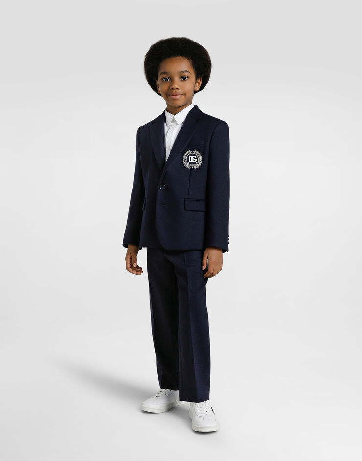 Dolce & Gabbana Single-breasted jacket in wool Blue L41J86FU28G