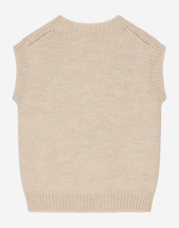DolceGabbanaSpa Wool knit vest with intarsia Multicolor L4KWE4JFMS4
