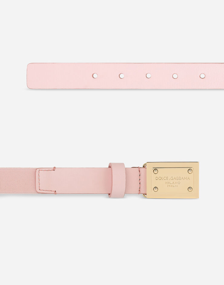 Dolce&Gabbana Ceinture avec plaquette à logo Rose EE0064AE271