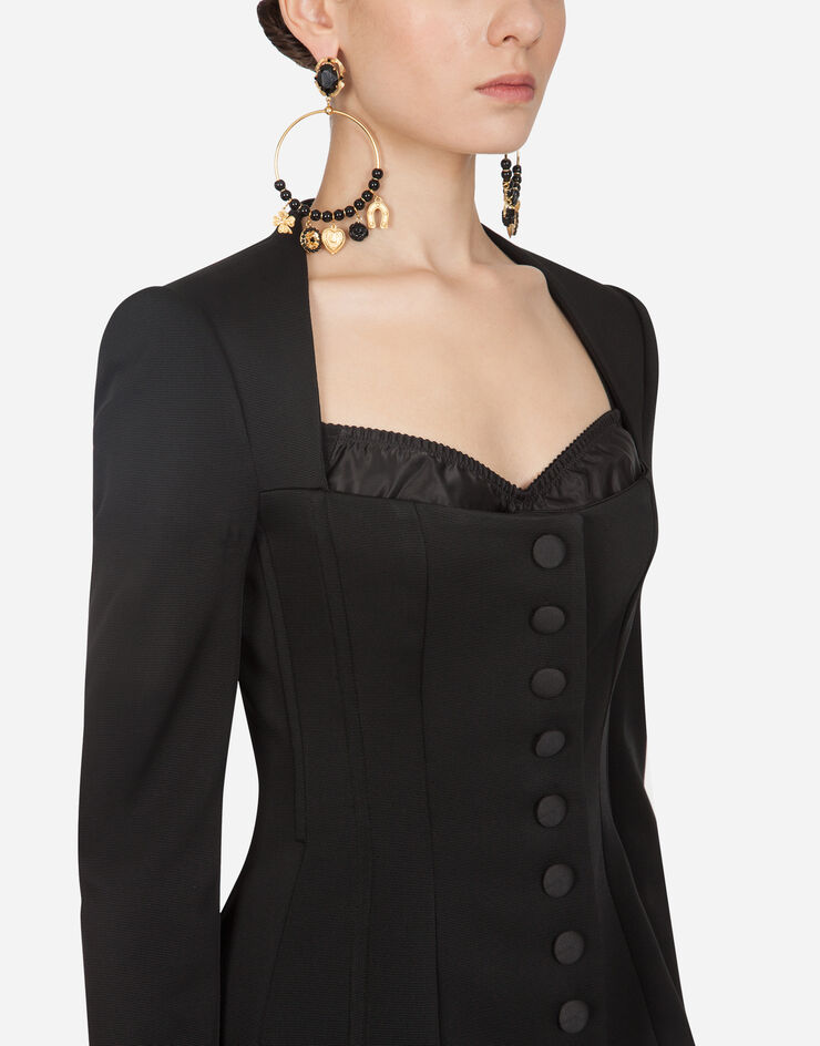 Dolce & Gabbana Single-breasted jacket in faille Black F28VRTFURJL