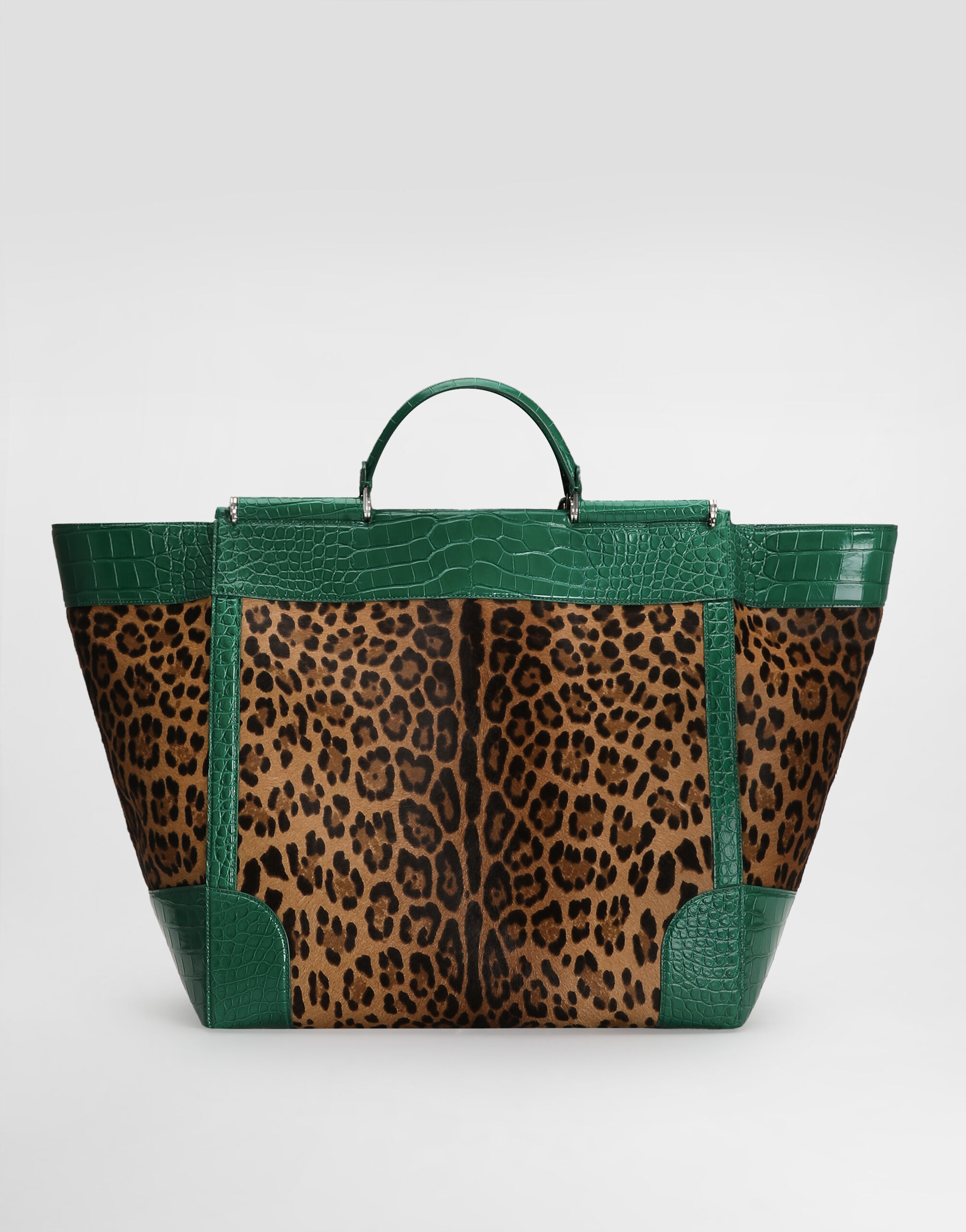 Sicily handbag in polished alligator and leo pony in Print for Men