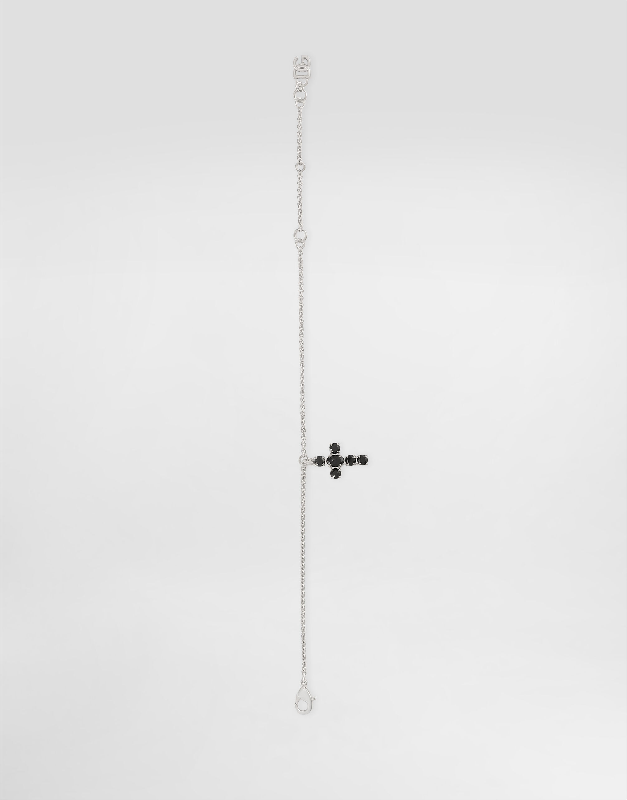 【関税込】 DOLCE & GABBANA ブレスレット クロスチャーム シルバーのウィメンズ ラインストーン クロスチャーム リンク