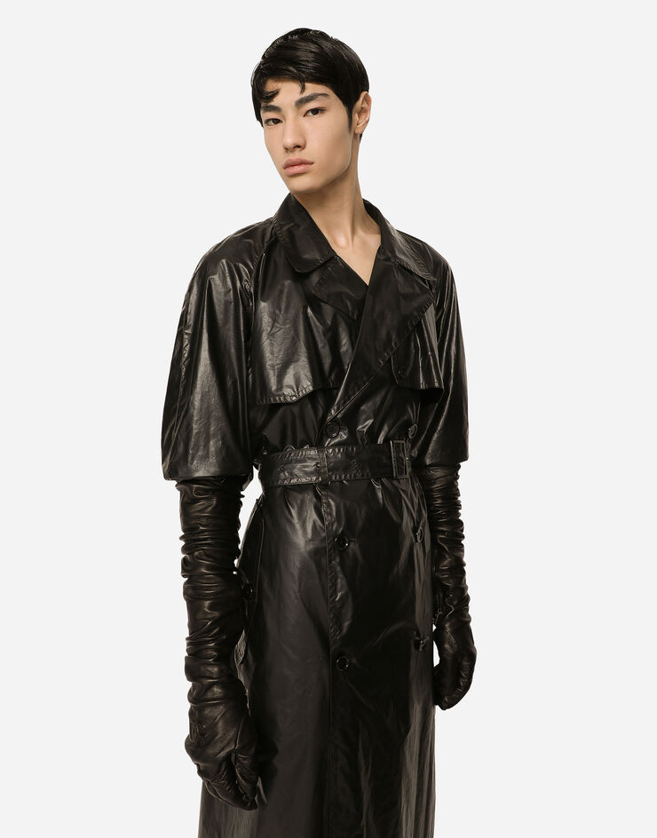 Dolce&Gabbana Coated nylon double-breasted trench coat Multicolor G016OTGF777