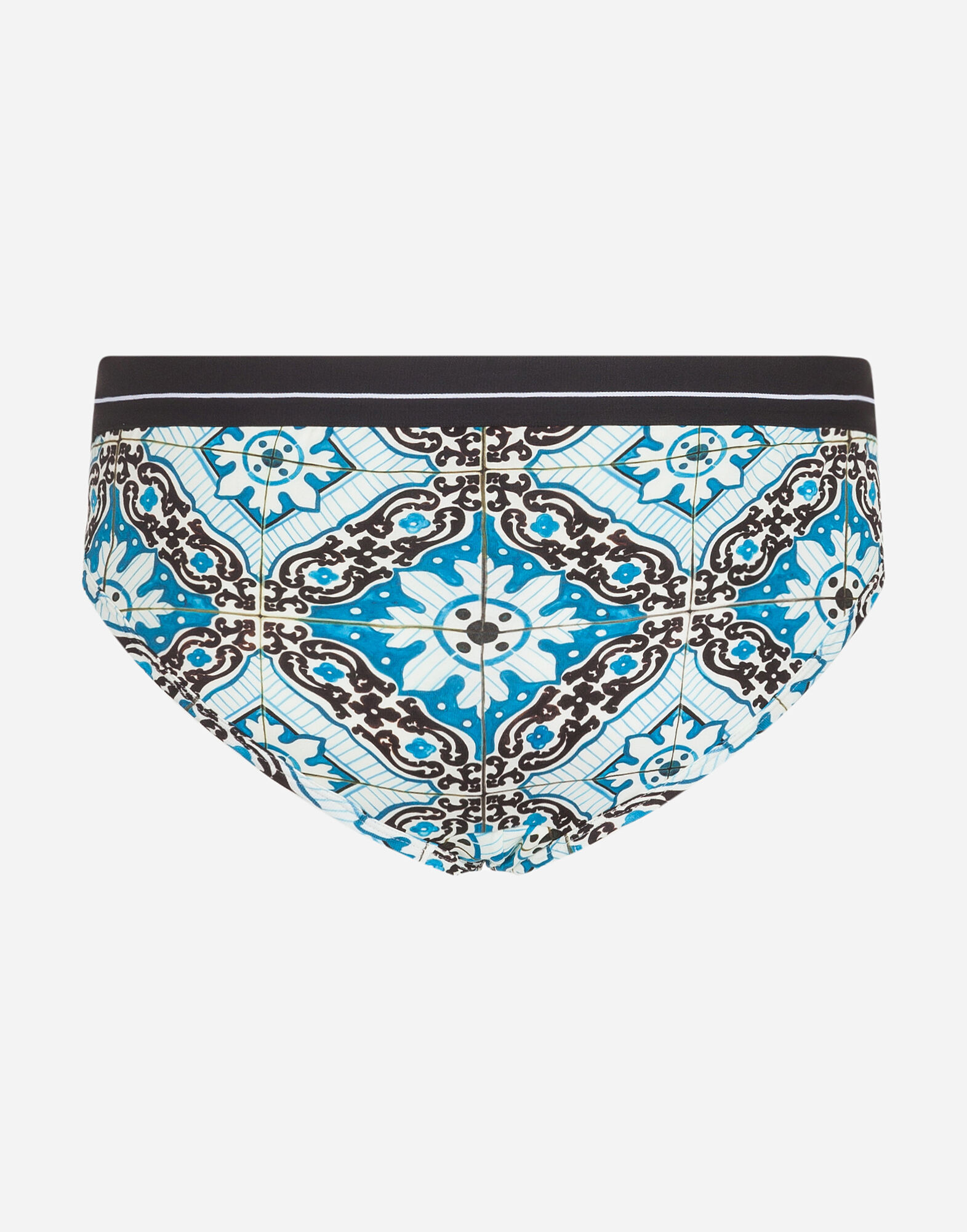 Dolce & Gabbana CR1717A103780789 関税送料込 Medium cotton briefs with maiolica print on a sky blue
