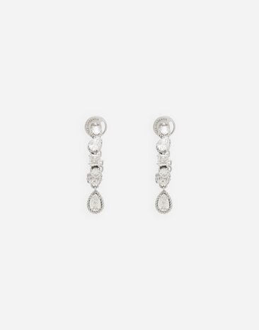 Dolce & Gabbana Boucles d’oreilles Easy Diamond en or blanc 18 ct avec diamants Doré WERA2GWPE01