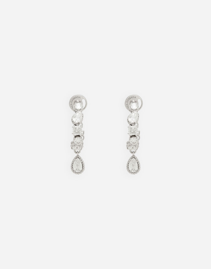 Dolce & Gabbana Pendientes Easy Diamond en oro blanco de 18 kt con diamantes Blanco WEQD1GWDIA1