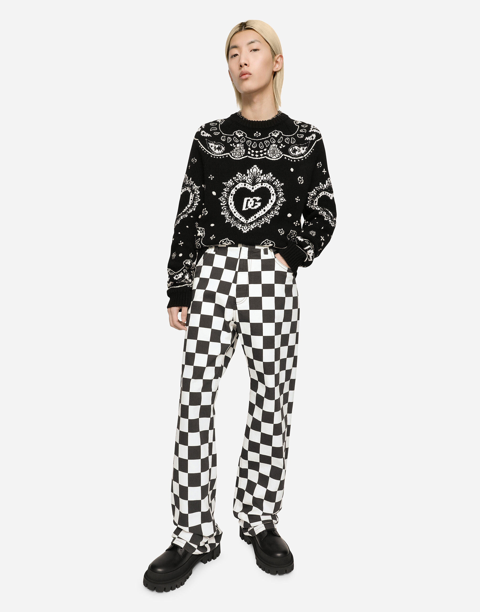 希少 DOLCE&GABBANA ドルガバ マルチプリント イージーパンツ Multicolorのウィメンズ マヨリカプリント クロシェレース