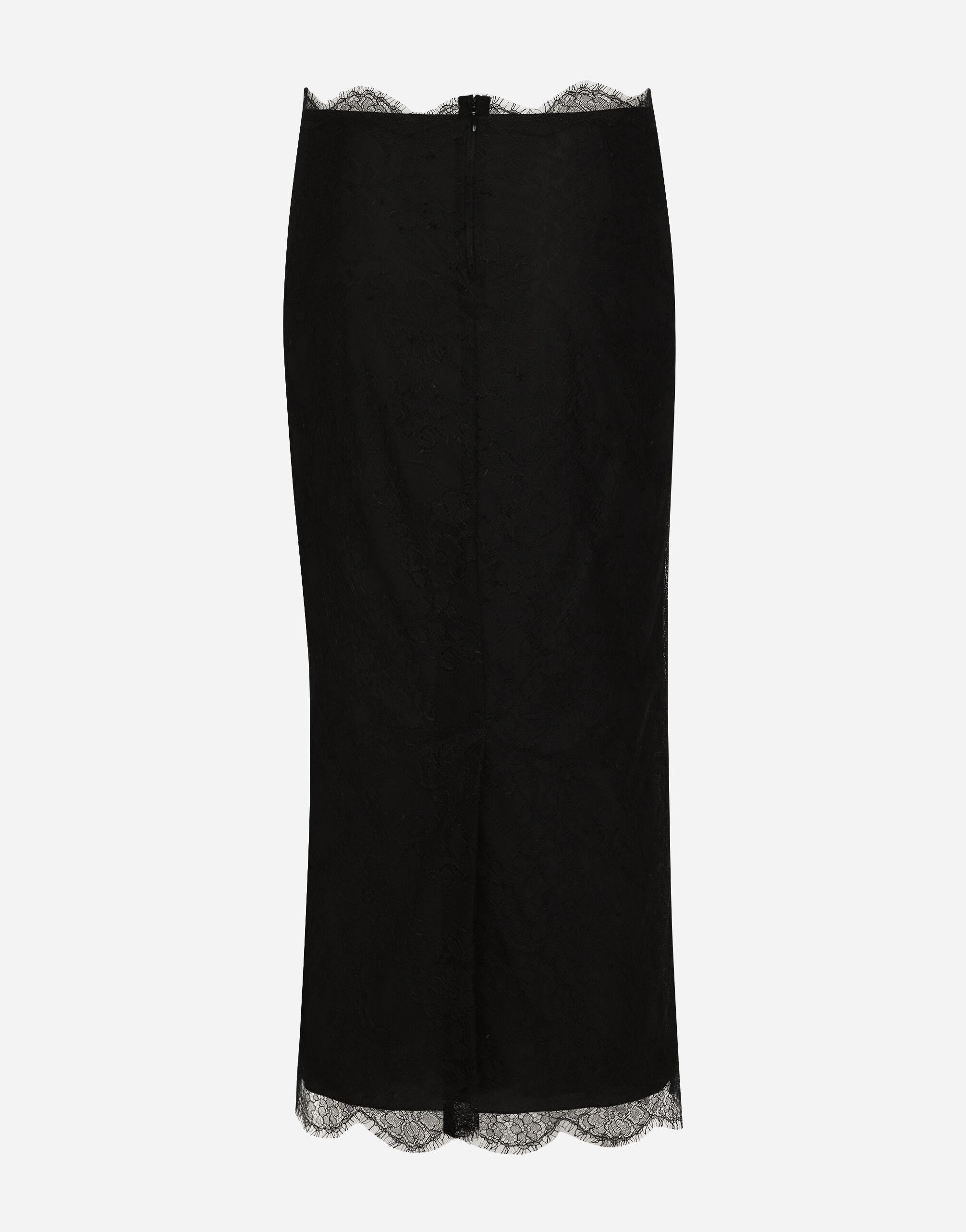 Chantilly lace midi skirt in Black for Women | Dolce&Gabbana® US