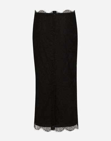 Dolce&Gabbana Chantilly lace midi skirt Black F4CRDTHLM9J