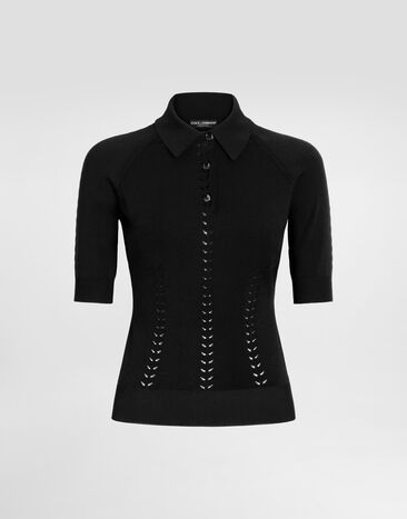 Dolce & Gabbana Viscose polo-shirt Black FXZ23TJAIRM
