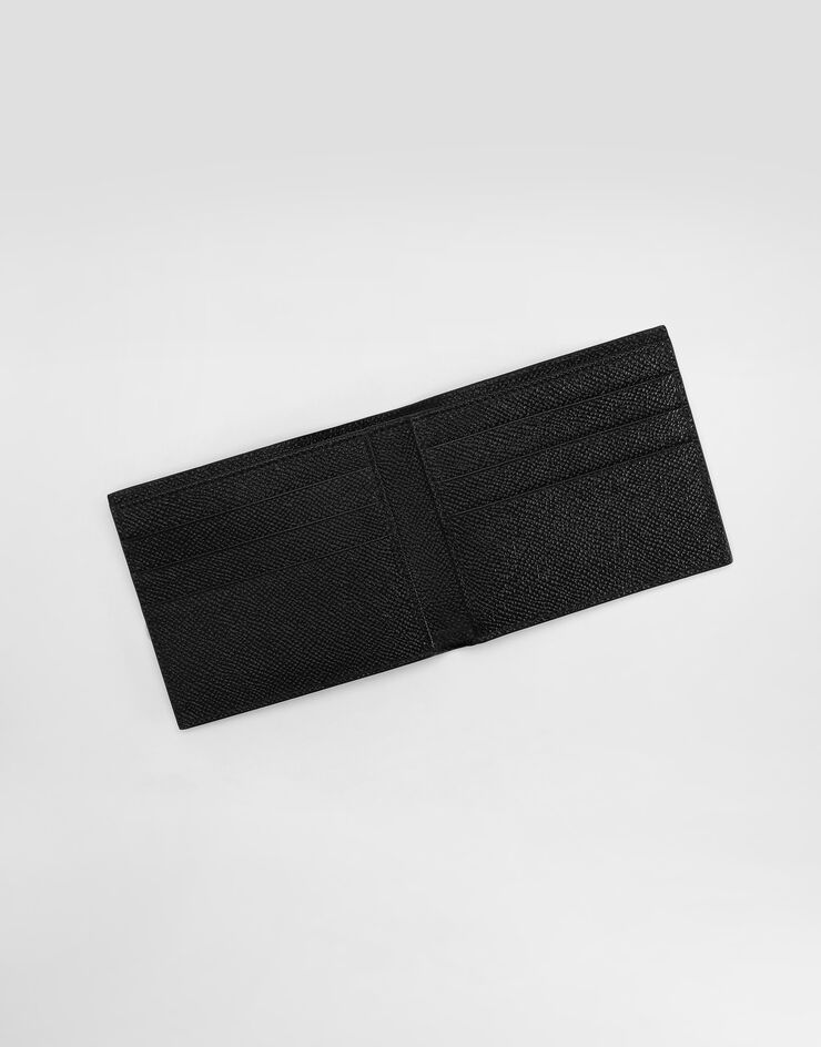 Dolce & Gabbana Bifold-Geldbörse aus Kalbsleder mit Logoplakette Schwarz BP1321AG219