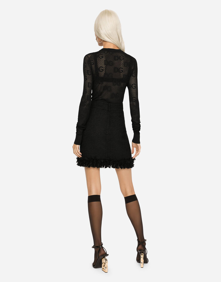 Dolce & Gabbana Bouclé miniskirt Black F4B4WTFU3JL