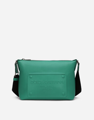 Dolce & Gabbana Calfskin crossbody bag with raised logo Green BM2265AG218
