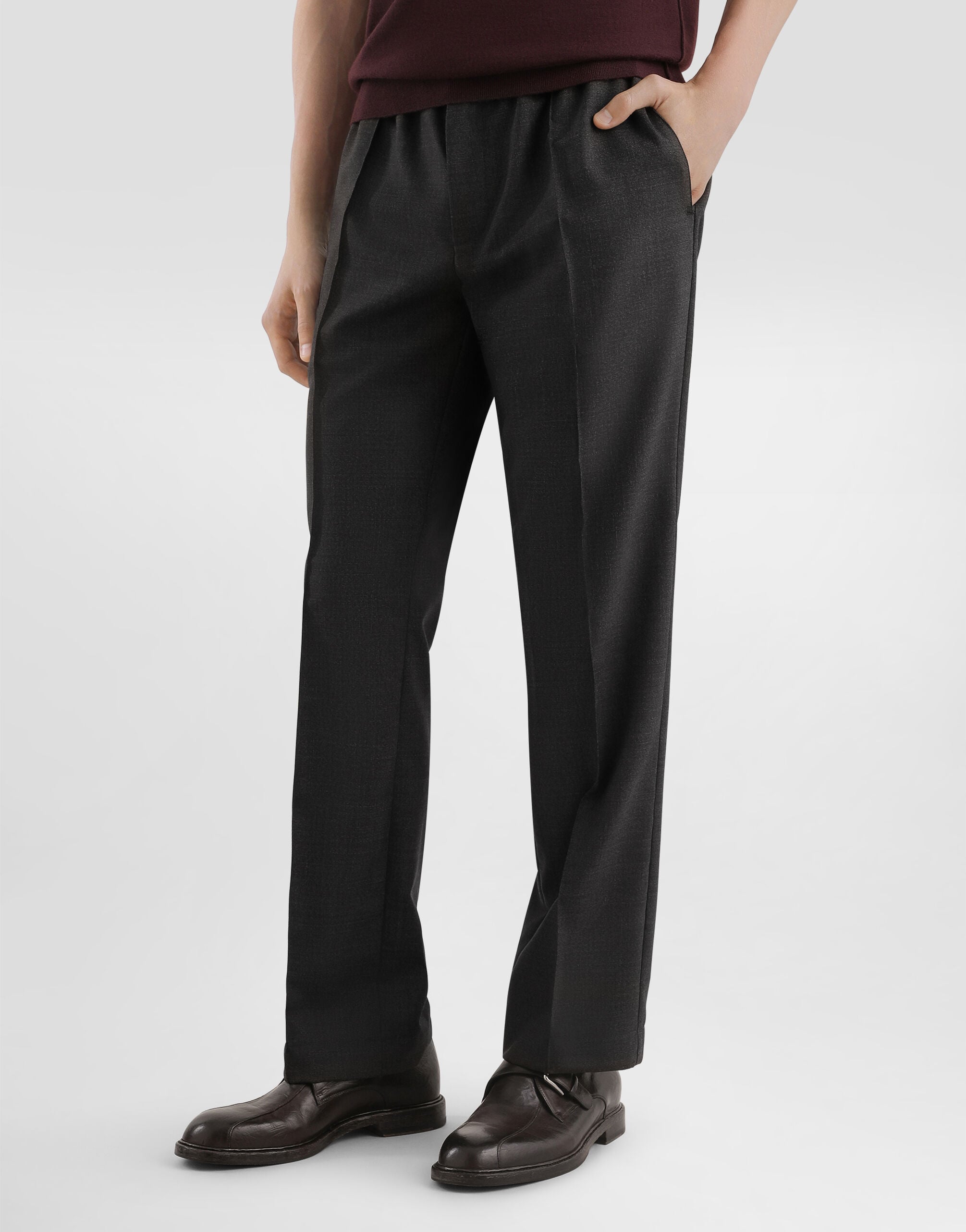 Wool canvas trousers in Multicolor for Men | Dolce&Gabbana® US