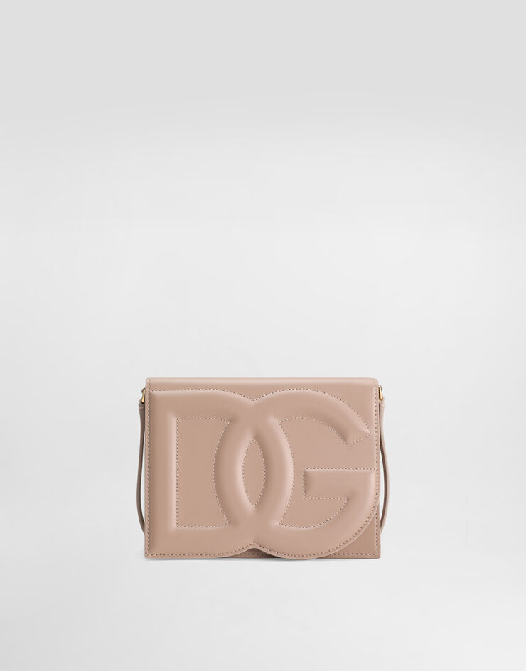 Dolce & Gabbana Borsa DG Logo Bag a tracolla in pelle di vitello Cipria BB7287AW576