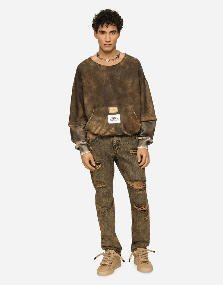 Dolce&Gabbana Overdyed regular fit jeans with subtle abrasions Multicolor GYJCCDG8JD8