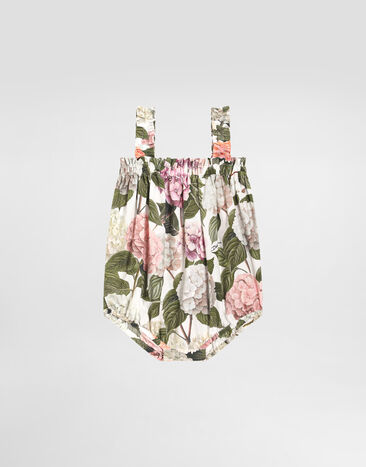 Dolce & Gabbana Hydrangea-print poplin romper Multicolor L22O08HS5UG