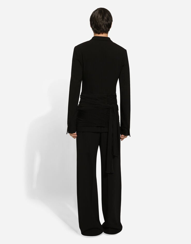 Dolce & Gabbana سروال من صوف مرن بقصة مستقيمة أسود GYZMHTFUBFY