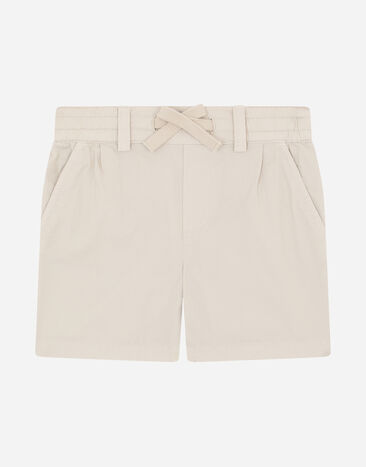 Dolce & Gabbana Garment-dyed canvas shorts with drawstring Print L1JQT8HS7O3