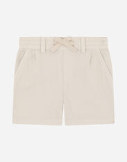 Dolce & Gabbana Garment-dyed canvas shorts with drawstring Beige L12Q99LY054