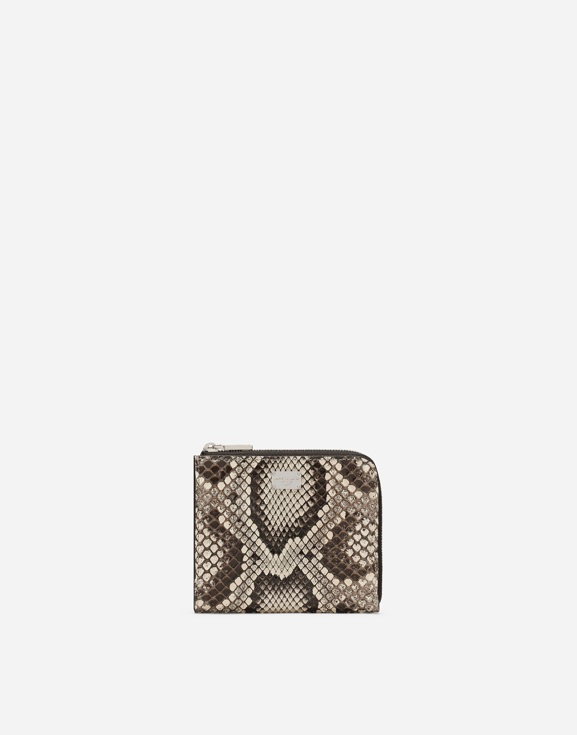 Dolce & Gabbana Kartenetui aus Pythonleder Schwarz GH706ZGH892