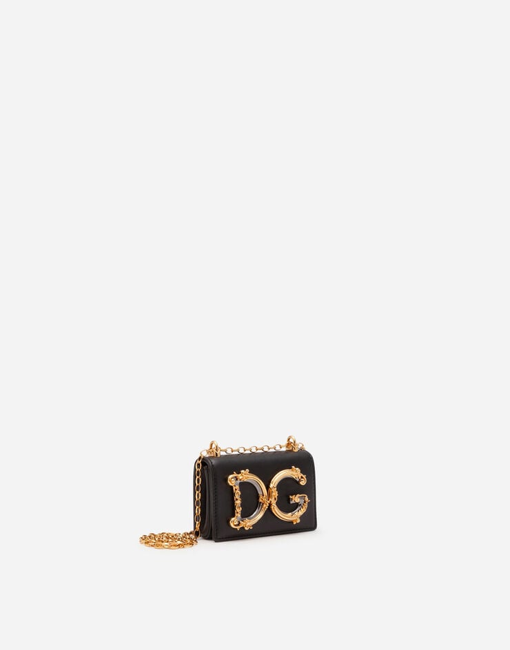 Dolce & Gabbana DG GIRLS 光面小牛皮微型手袋 黑 BI1398AW070